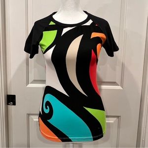 Trina Turk Pucci Like Nylon Spandex Colorful Top Size Small